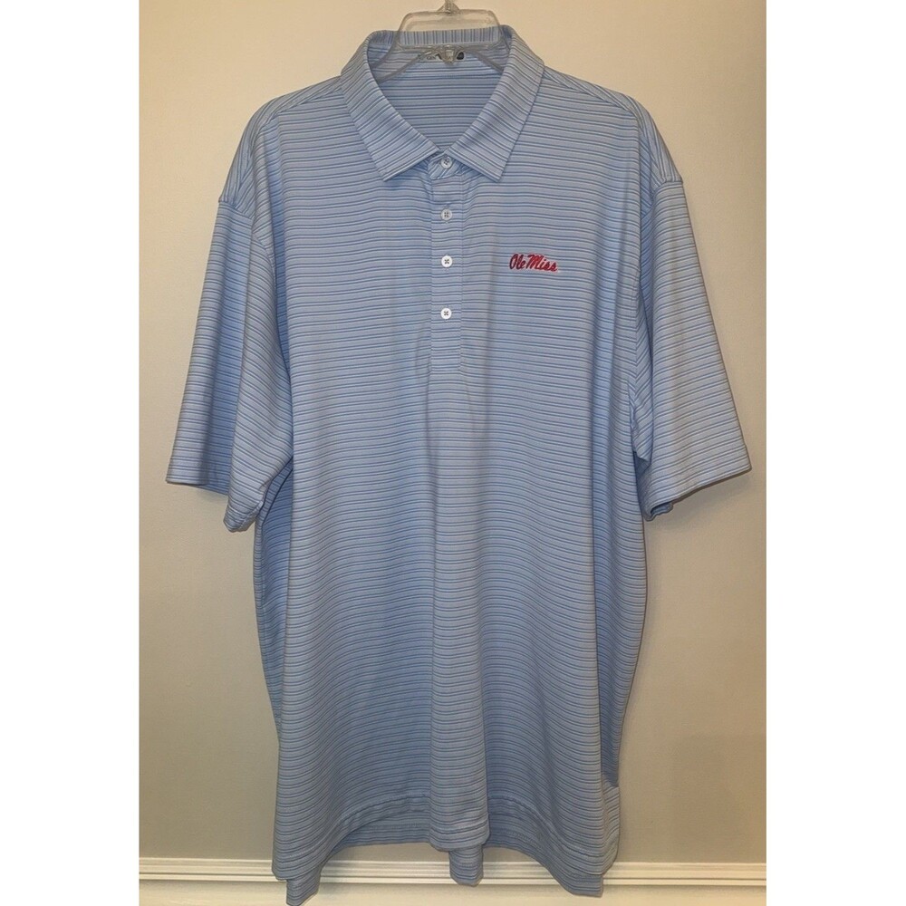 Genteal Men’s Polo XXL Ole Miss Rebels Powder Blue HOTTY TODDY EUC